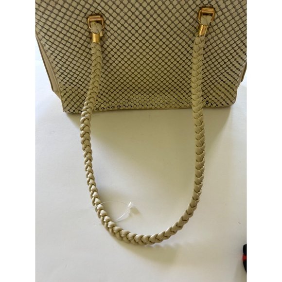 Vintage 1980's Allan Edward Handbag 12 x 18 Double Strap Mosaic Mesh Squares - Picture 3 of 10
